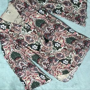 Haute Hippie Lace Up Paisley Silk Sheath Dress